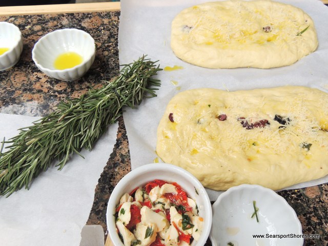 every topping you can imagine for the homemade bread dough