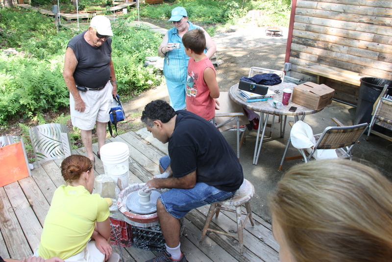 Randy Cohen stopped by to share his air dried pottery with happy guests