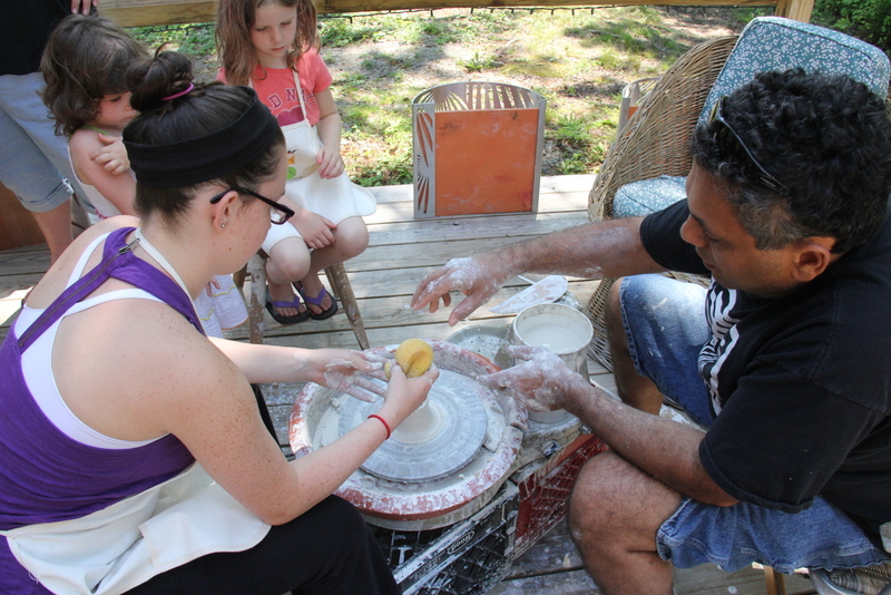 Randy Cohen was a great pottery teacher...and who doesn't want to play with cool, wet clay on a scorching hot summer day?