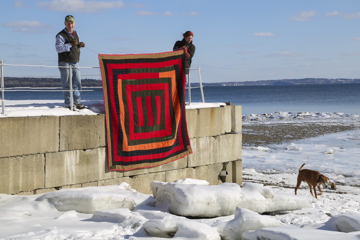 Don't you love the bold, corduroy graphics against the blue and white of Penobscot Bay?