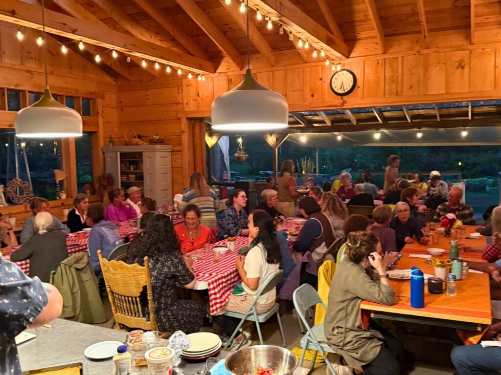 Gathering for evening meal