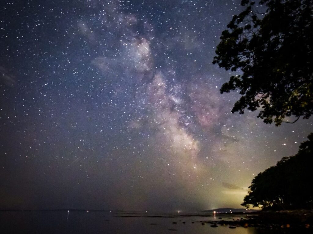 Night sky looking towards Belfast