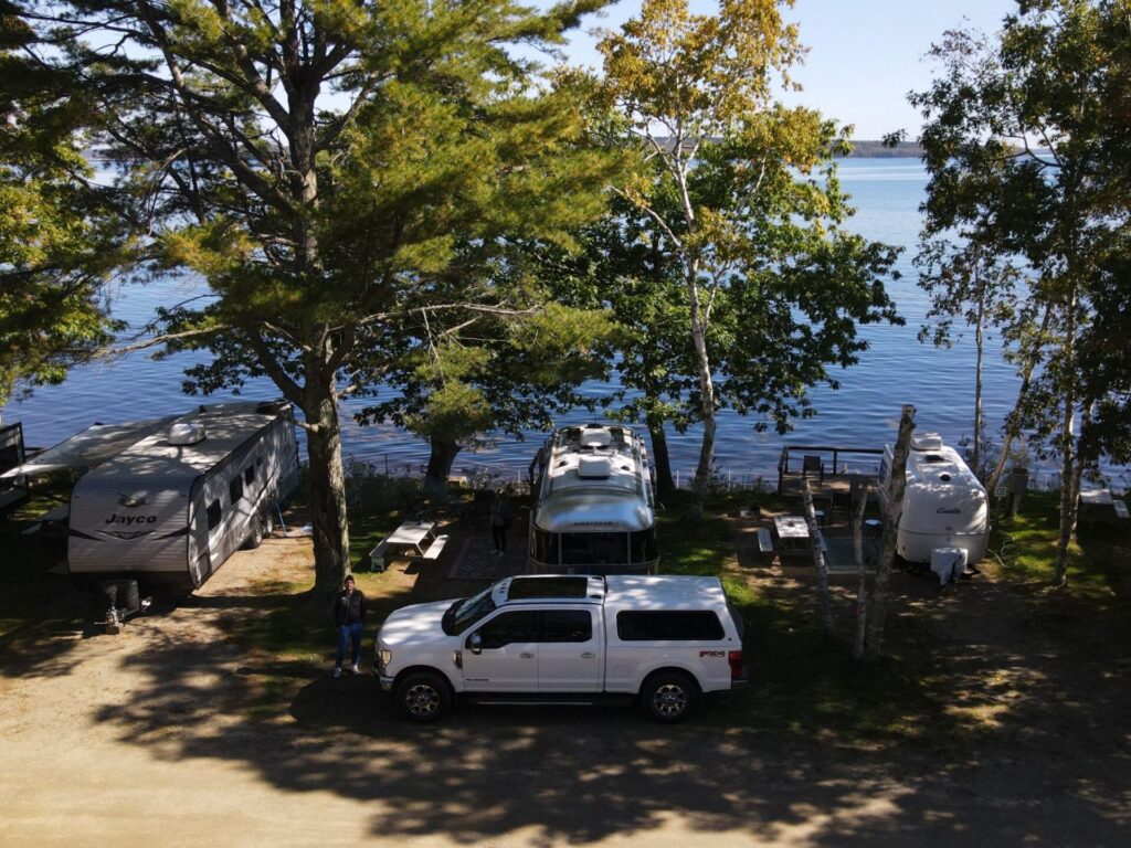 Birds Eye view of Searsport Shores Oceanfront RV sites