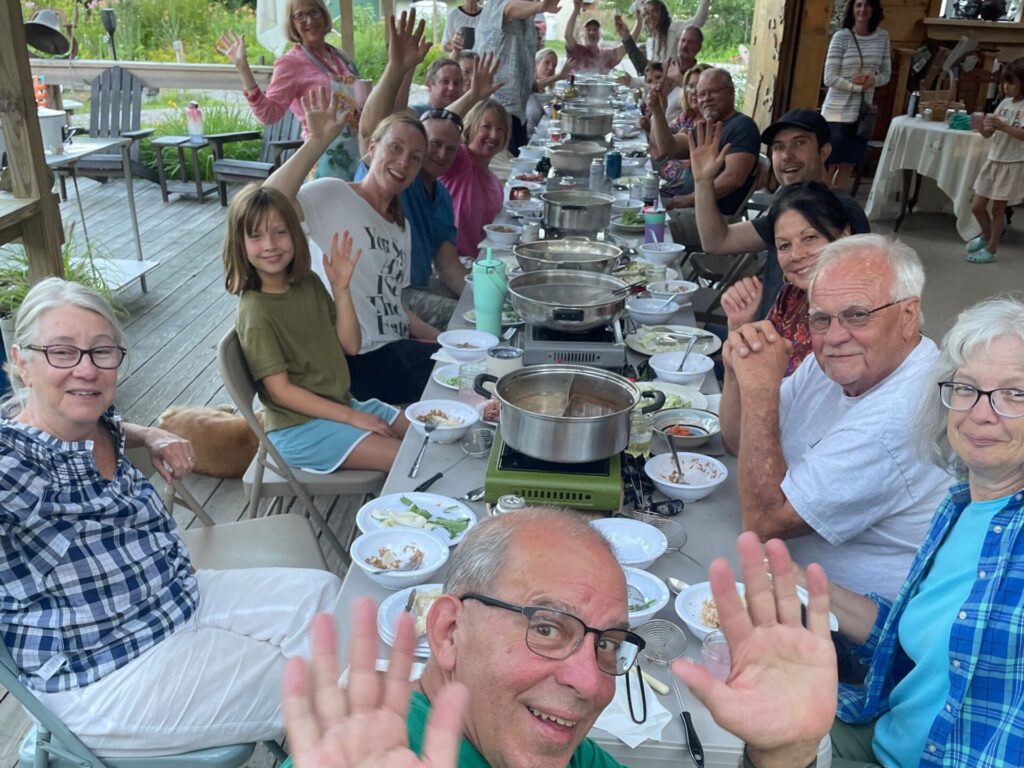 group at picnic table